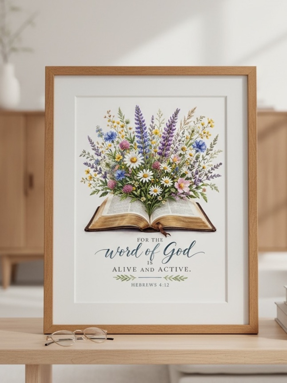 DDS Art Print, 8x10, Bible Verse, Paper Print, Unframed, Floral Series